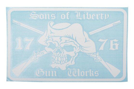 Sons of Liberty Gun Works white vinyl logo decal